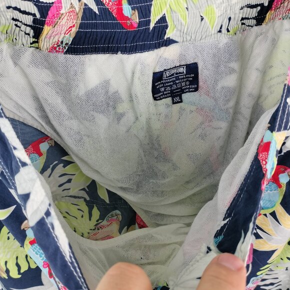 Vilebrequin Swim Shorts Mens XXL Hawaiian Board Suit Floral Tropical Birds Lined - Picture 16 of 16